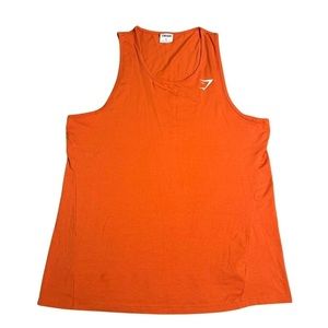 Gymshark Sleeveless Tank Top Gym Shirt Mens XL Orange Stretch Logo